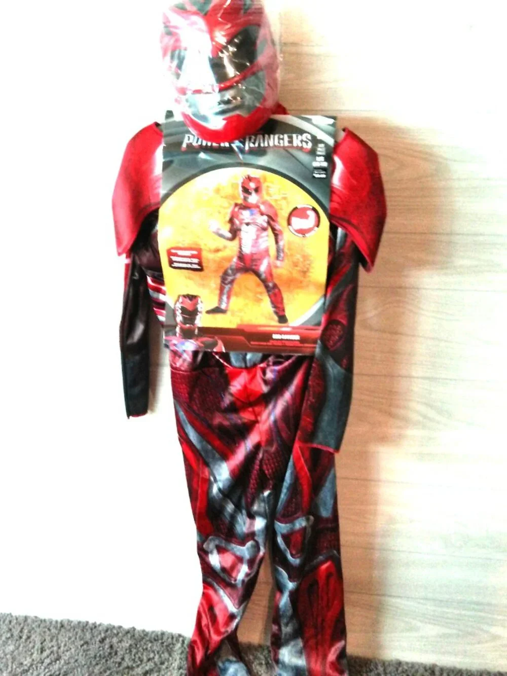 Halloween Costume Red Power Ranger Disguise Saban's Size Large (10-12), Mask NEW